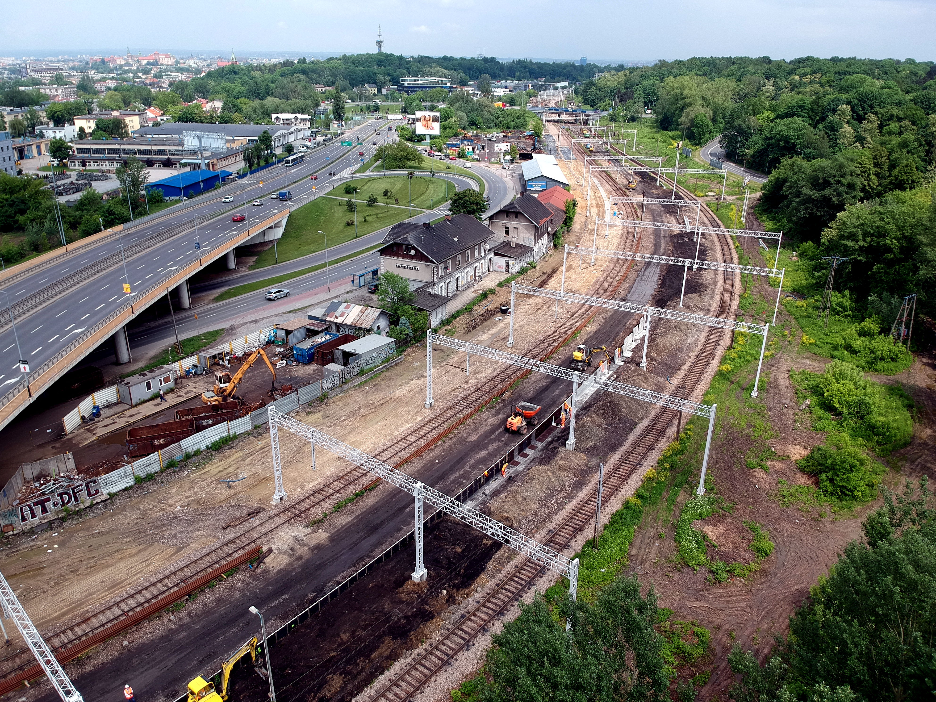 Prace budowlane na torze kolejowym, Kraków - Bahnbau
