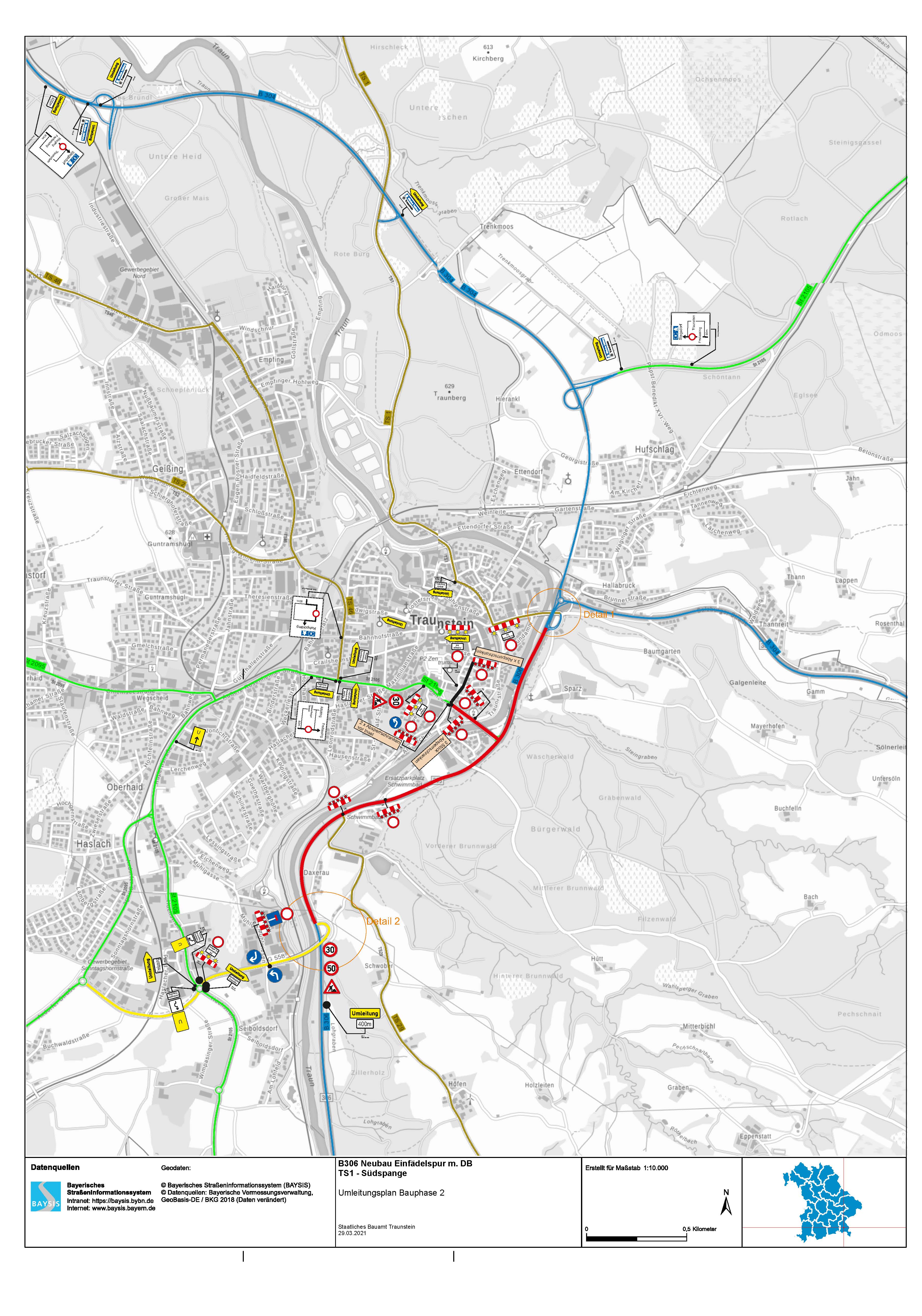 B306 Enfaedelspur Umleitungsplan Bauphase 2