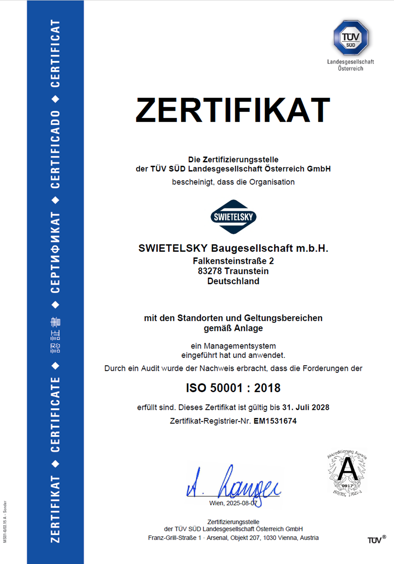 Zertifikat Zertifikat
